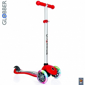 Самокат Globber 424-005 Primo Fantasy с 3 светящимися колесами Racing Red (Globber, 6549)